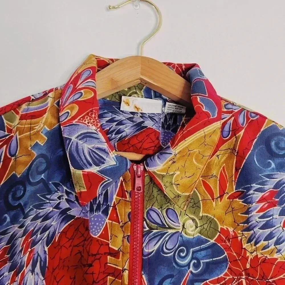 Vintage 80s Alfred Dunner Patterned Geometric Colorful Jacket Women's Size 12 - Picture 3 of 5